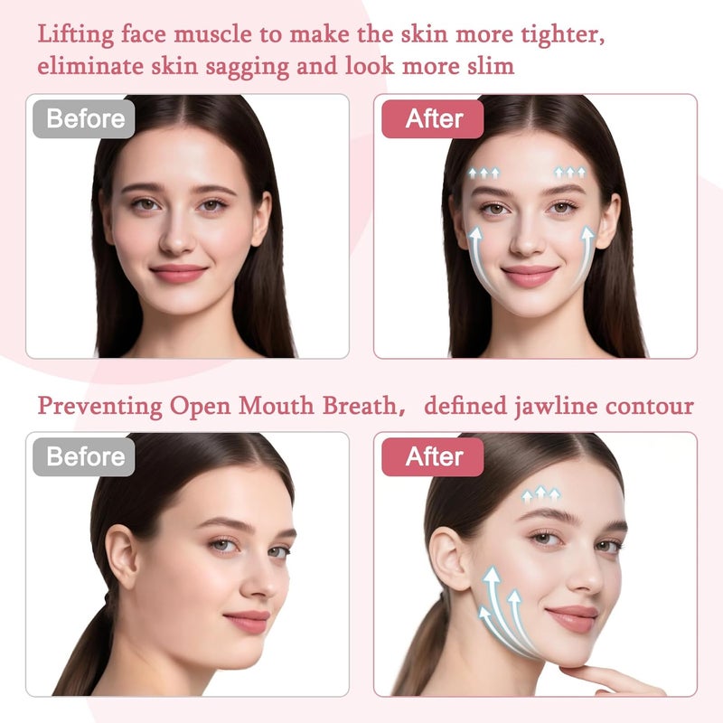 Skqi Face Lift V Line Lifting Jawline Shaper Chin Strap for Sleeping, Women Skin Sagging, Mouth Breath Jaw Retraction (Pink) - Image 3